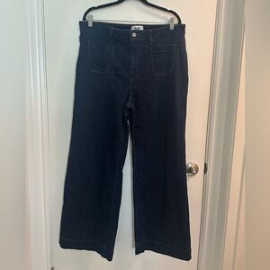 PAIGE denim dark wash wide leg jeans